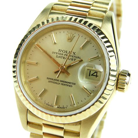 rolex lady datejust 18k gold